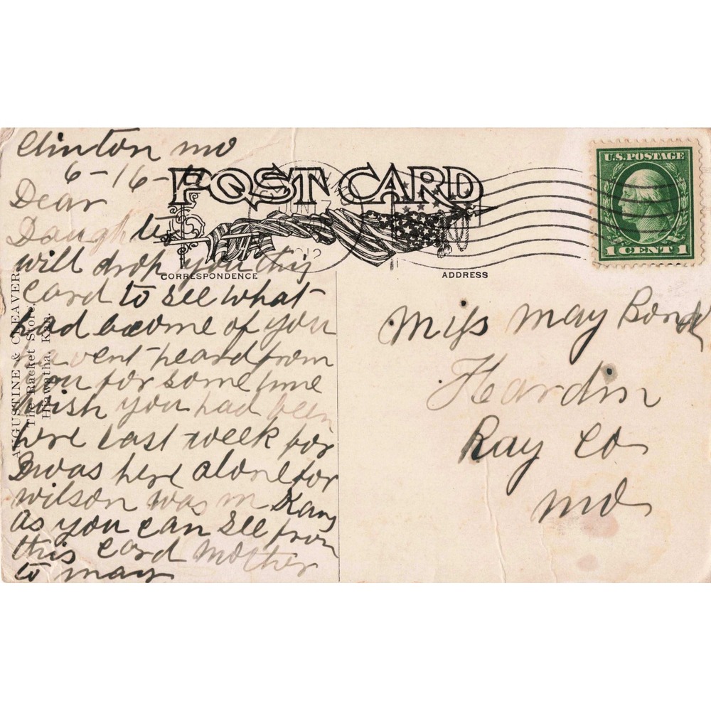 Presbyterian Church Hiawatha Kansas Postcard 1912 Vtg Brown County KS - Picture 2 of 2